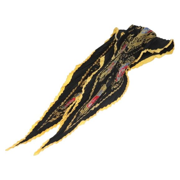 HERMES Scarf Silk Black Auth - Picture 1 of 13